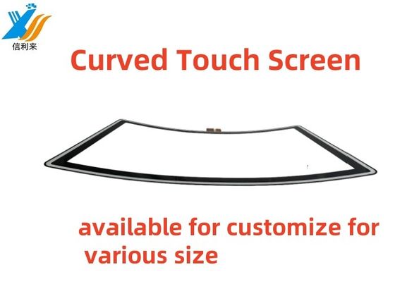 Panel táctil curvado de 32 pulgadas Multi-tacto impermeable a agua impermeable a aceite Anti-UV AR / AG / AF Personalizable para pantalla comercial Juego de máquinas de entretenimiento