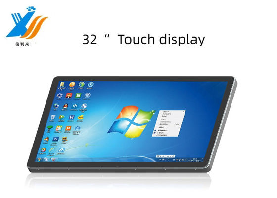 Monitor de pantalla táctil de 32 pulgadas personalizado con 10 puntos capacitivos varios USB HDMI VGA LCD para tabletas computadora para la educación industrial