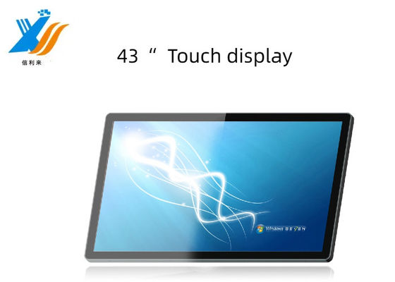 43 pulgadas de pantalla táctil multicapacitativa con un grosor total de 4.3 mm y una vida útil ilimitada