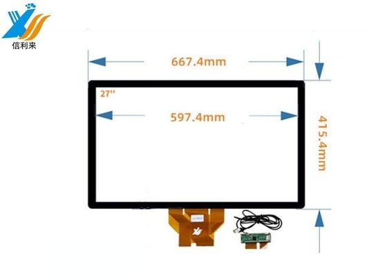 27 pulgadas Pantalla táctil capacitiva con tipo de interfaz USB para interfaces industriales entre humanos y máquinas