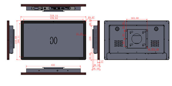 21.5 pulgadas Monitor de pantalla táctil 5 ms Tiempo de respuesta 178° Ángulo de visión para los requisitos