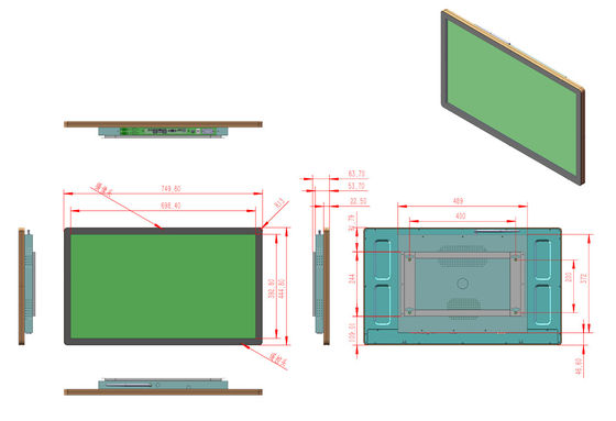 Kit de montaje de 32 pulgadas capacitivo de monitor táctil -30C-80C Lleve sus operaciones industriales al siguiente nivel