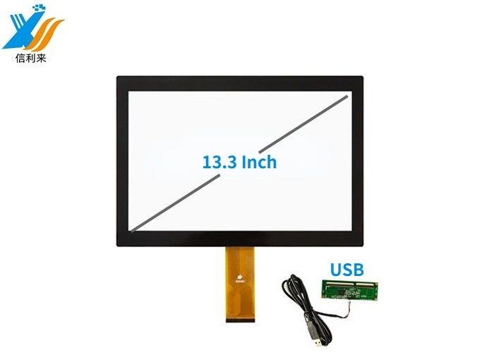 13.3'' Panel industrial de pantalla táctil múltiple con interfaz USB y IIC con estructura G+G