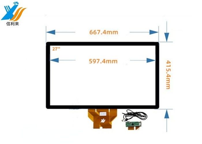27 pulgadas Pantalla táctil capacitiva con tipo de interfaz USB para interfaces industriales entre humanos y máquinas